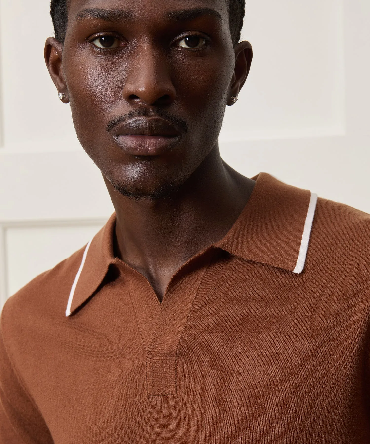 Silk-Cashmere Tipped Montauk Sweater Polo sold by Todd Snyder product image thumbnail 4