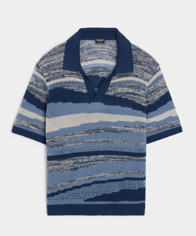 Relaxed Linen Dunes Montauk Sweater Polo sold by Todd Snyder