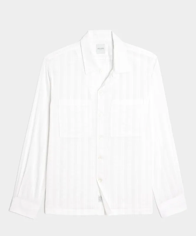 Relaxed Cotton-Silk Jacquard Camp Collar Shirt sold by Todd Snyder