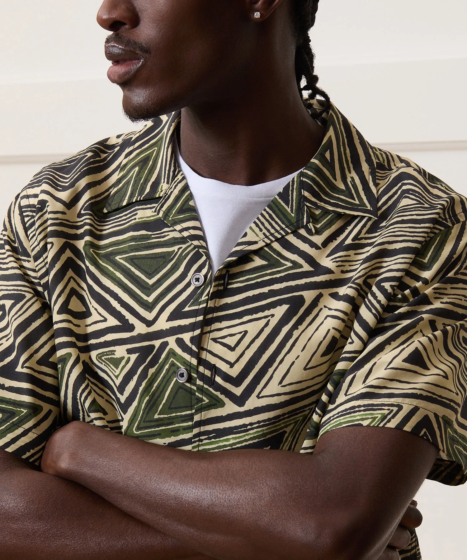 Cropped Silk-Cotton Camp Collar Shirt sold by Todd Snyder product image thumbnail 3