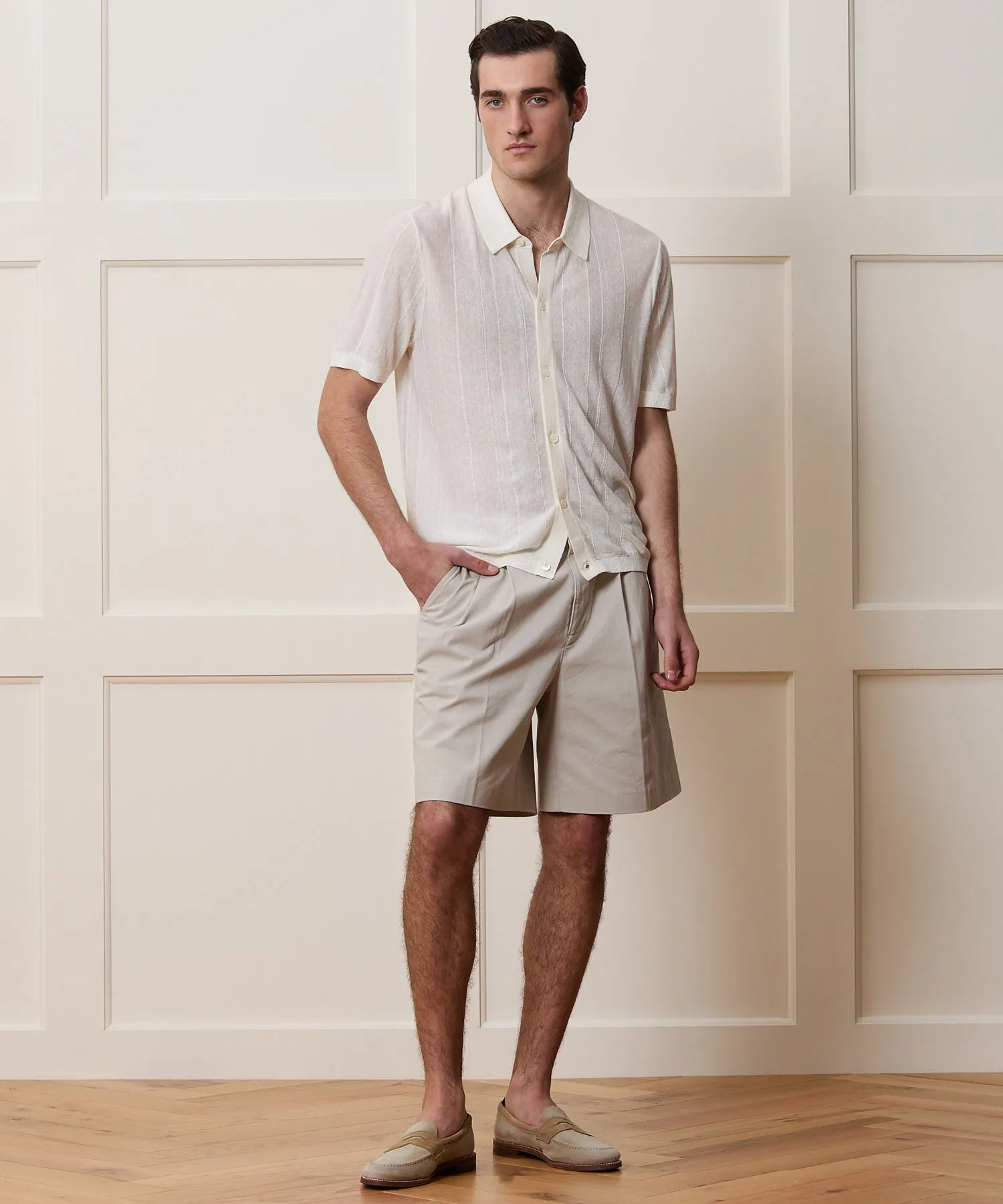 Italian Linen Sweater Polo sold by Todd Snyder product image thumbnail 3