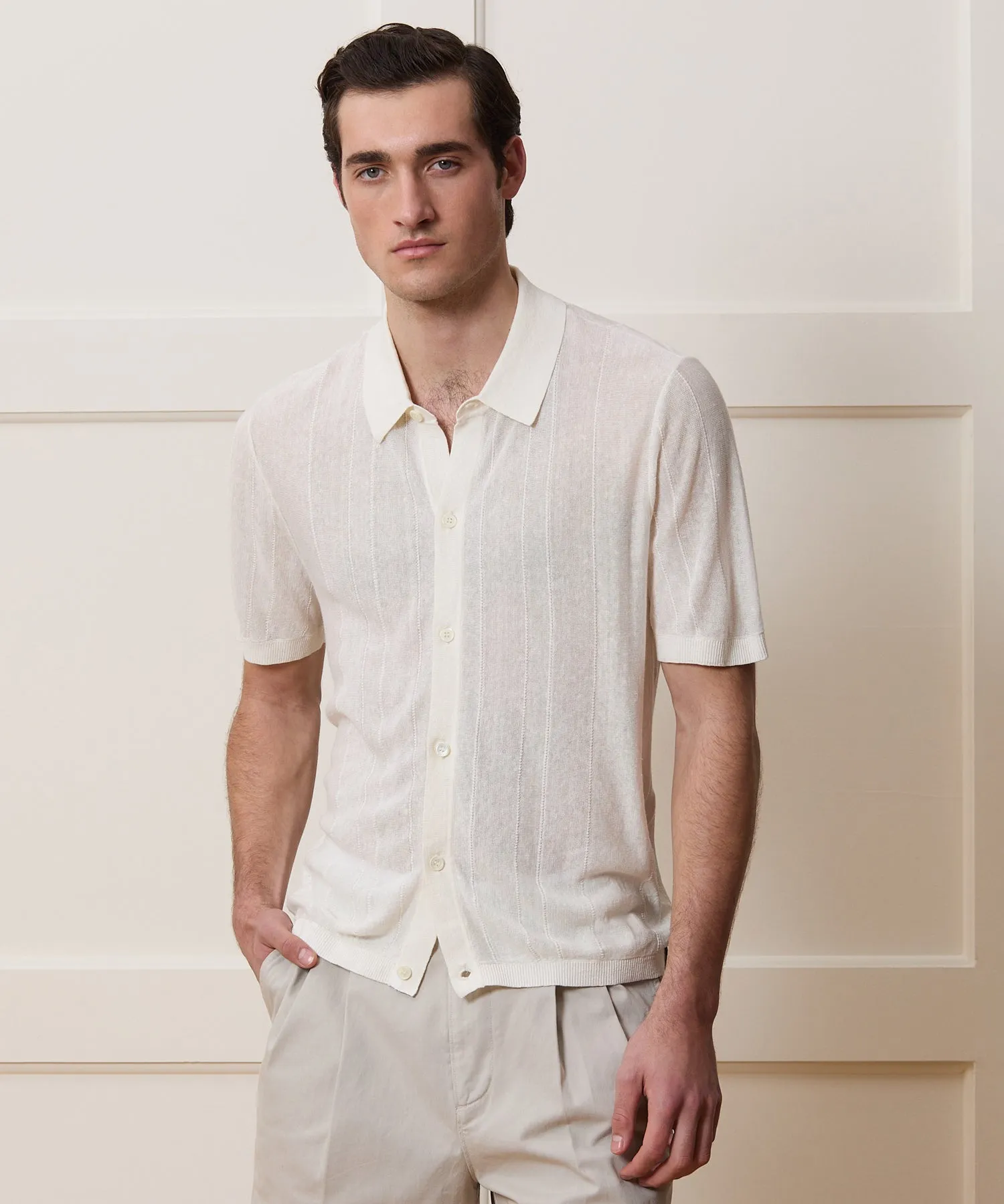 Italian Linen Sweater Polo sold by Todd Snyder product image thumbnail 2