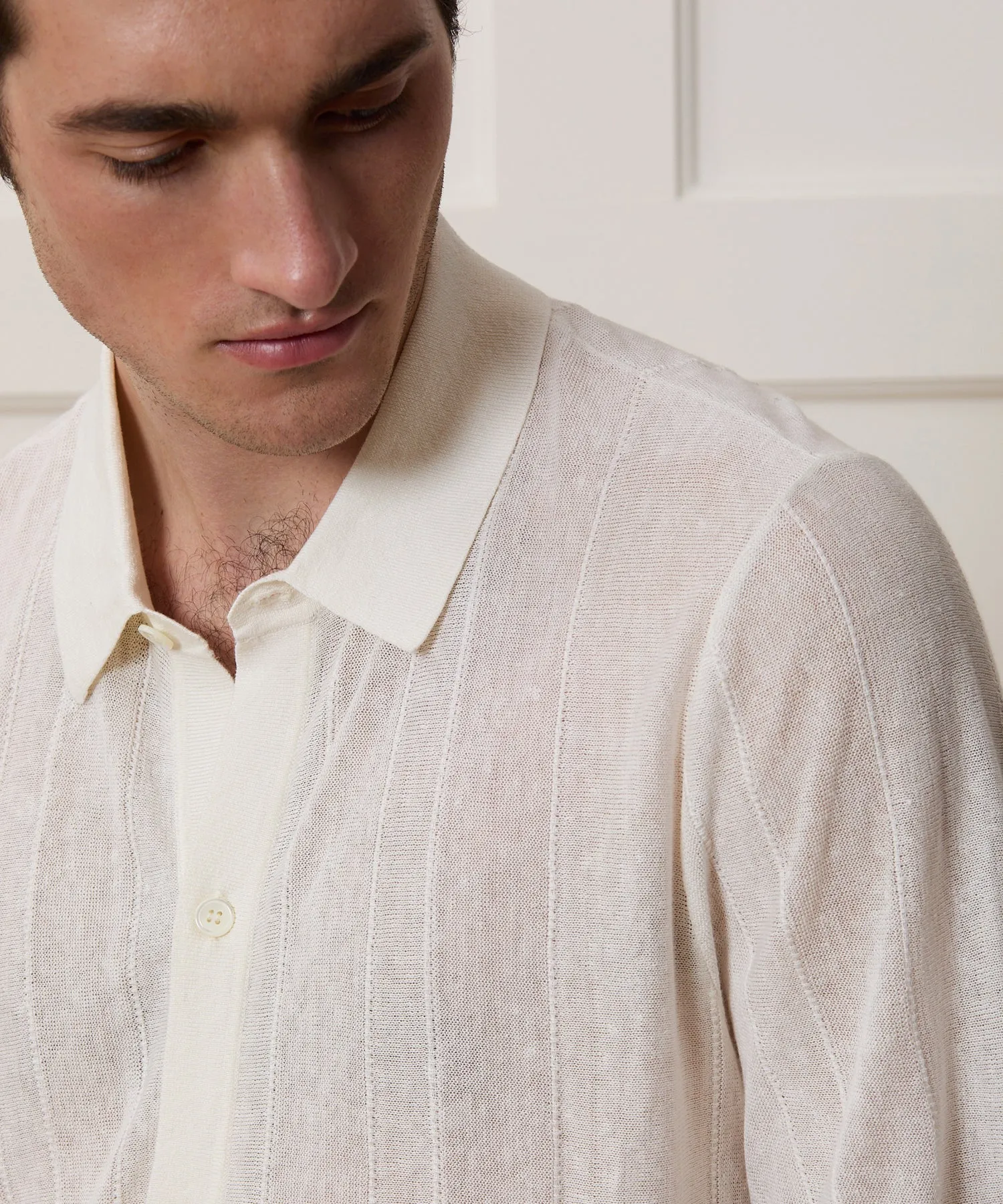 Italian Linen Sweater Polo sold by Todd Snyder product image thumbnail 4