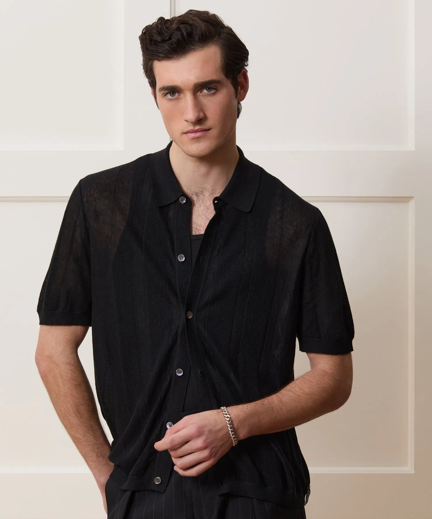 Italian Linen Sweater Polo sold by Todd Snyder product image thumbnail 2