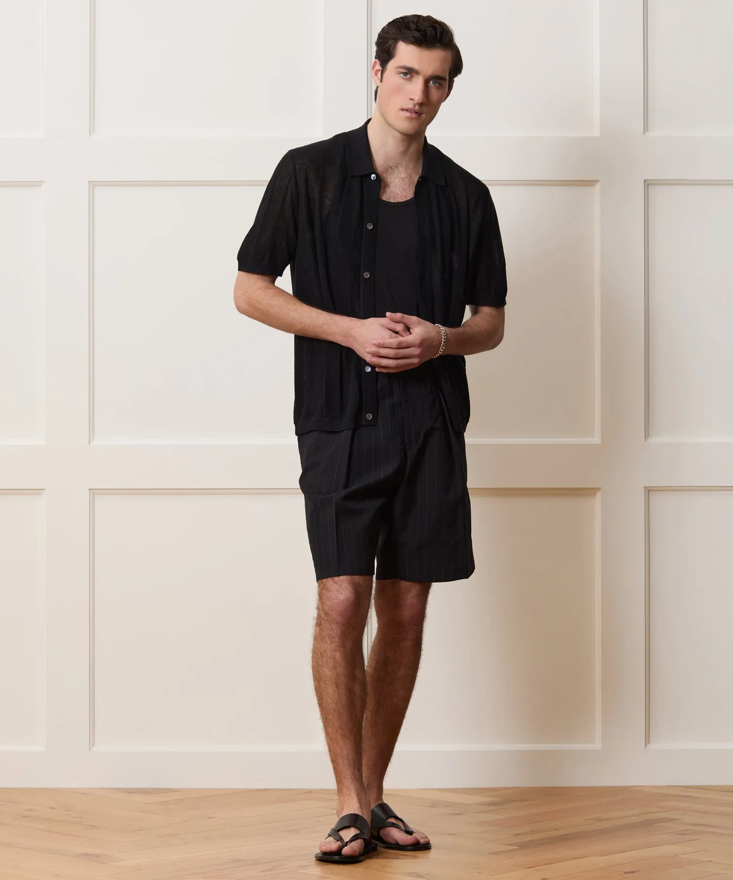 Italian Linen Sweater Polo sold by Todd Snyder product image thumbnail 3