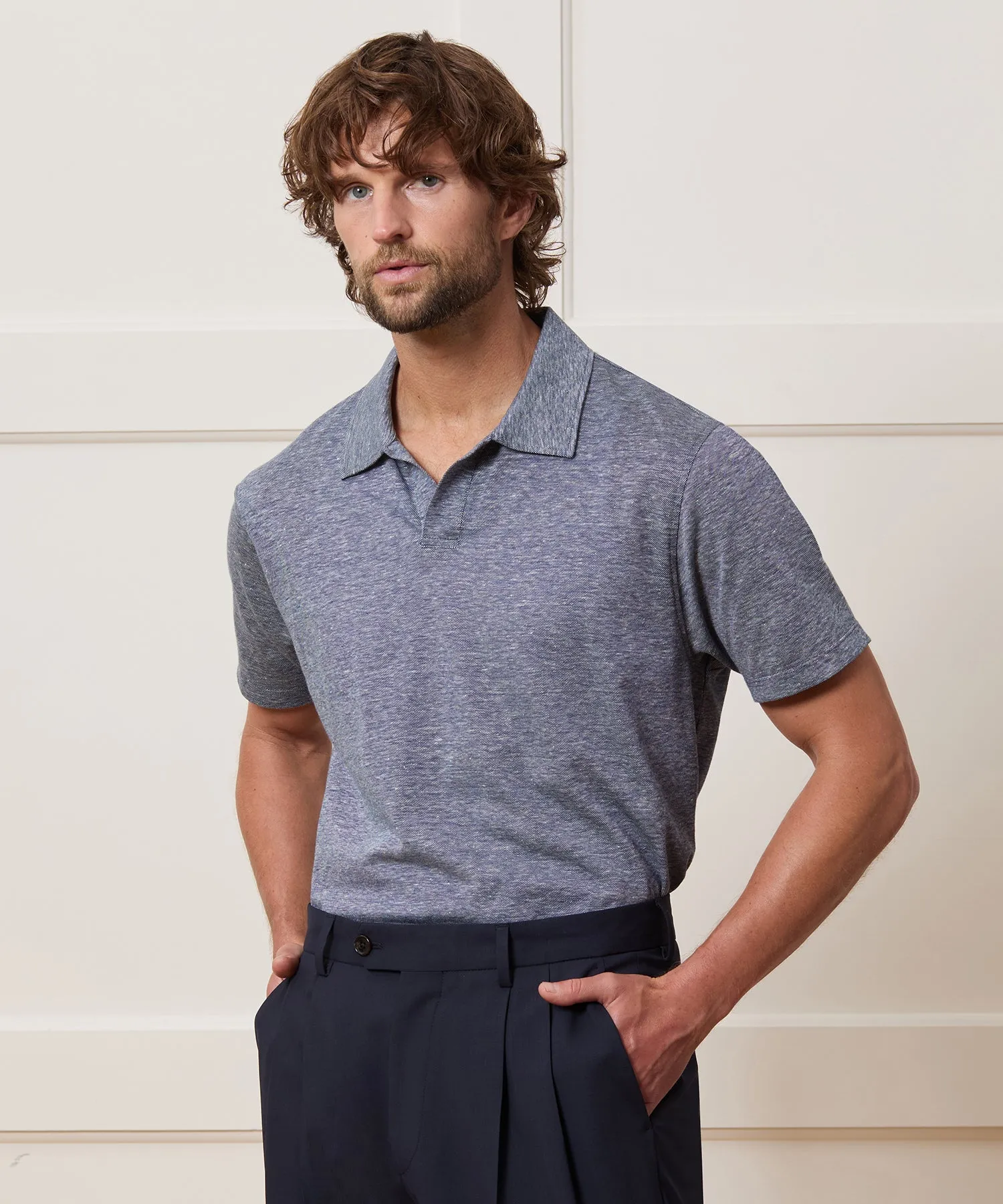 Cotton-Linen Pique Montauk Polo sold by Todd Snyder product image thumbnail 2