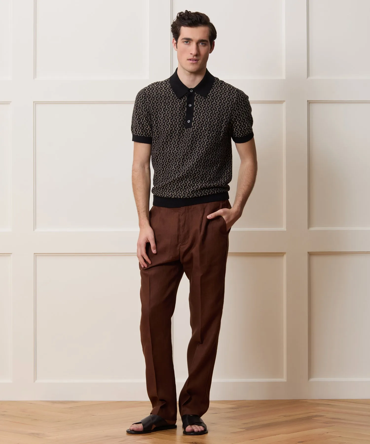 Linen-Cotton Sweater Polo sold by Todd Snyder product image thumbnail 3