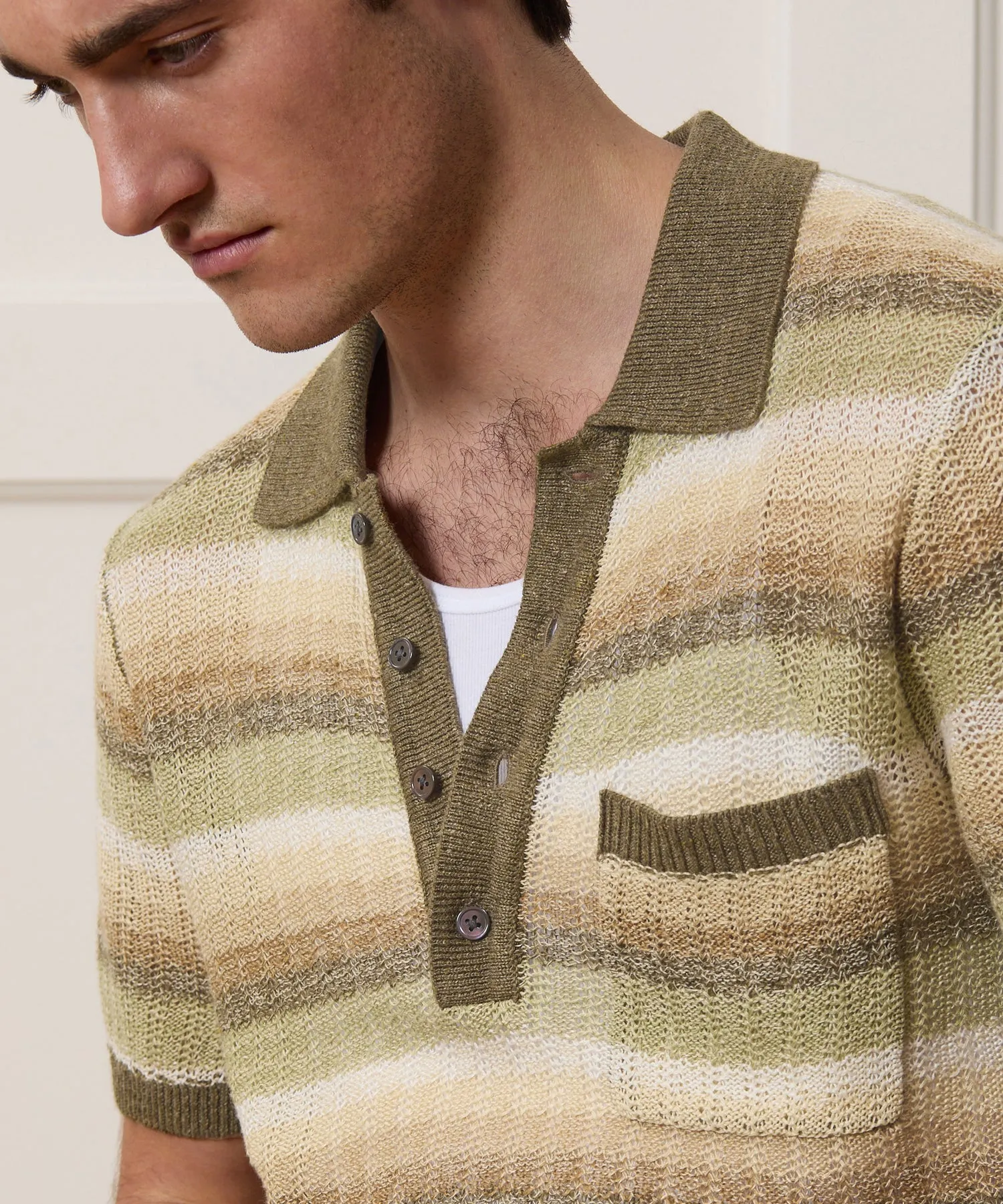 Linen Sweater Polo sold by Todd Snyder product image thumbnail 4