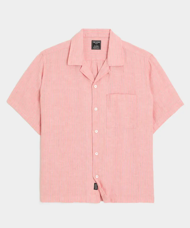 Cropped Sea Soft Irish Linen Camp Collar Shirt sold by Todd Snyder