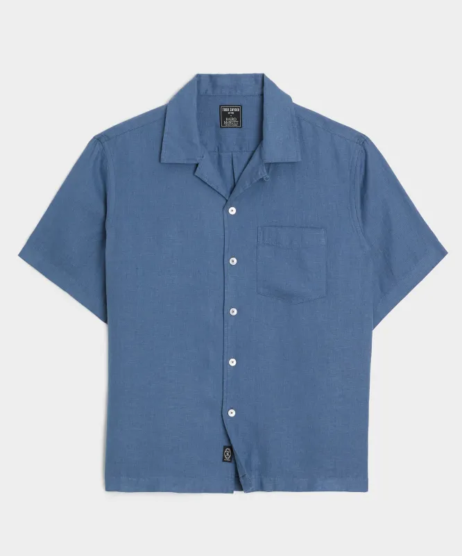 Cropped Sea Soft Irish Linen Camp Collar Shirt made by Todd Snyder