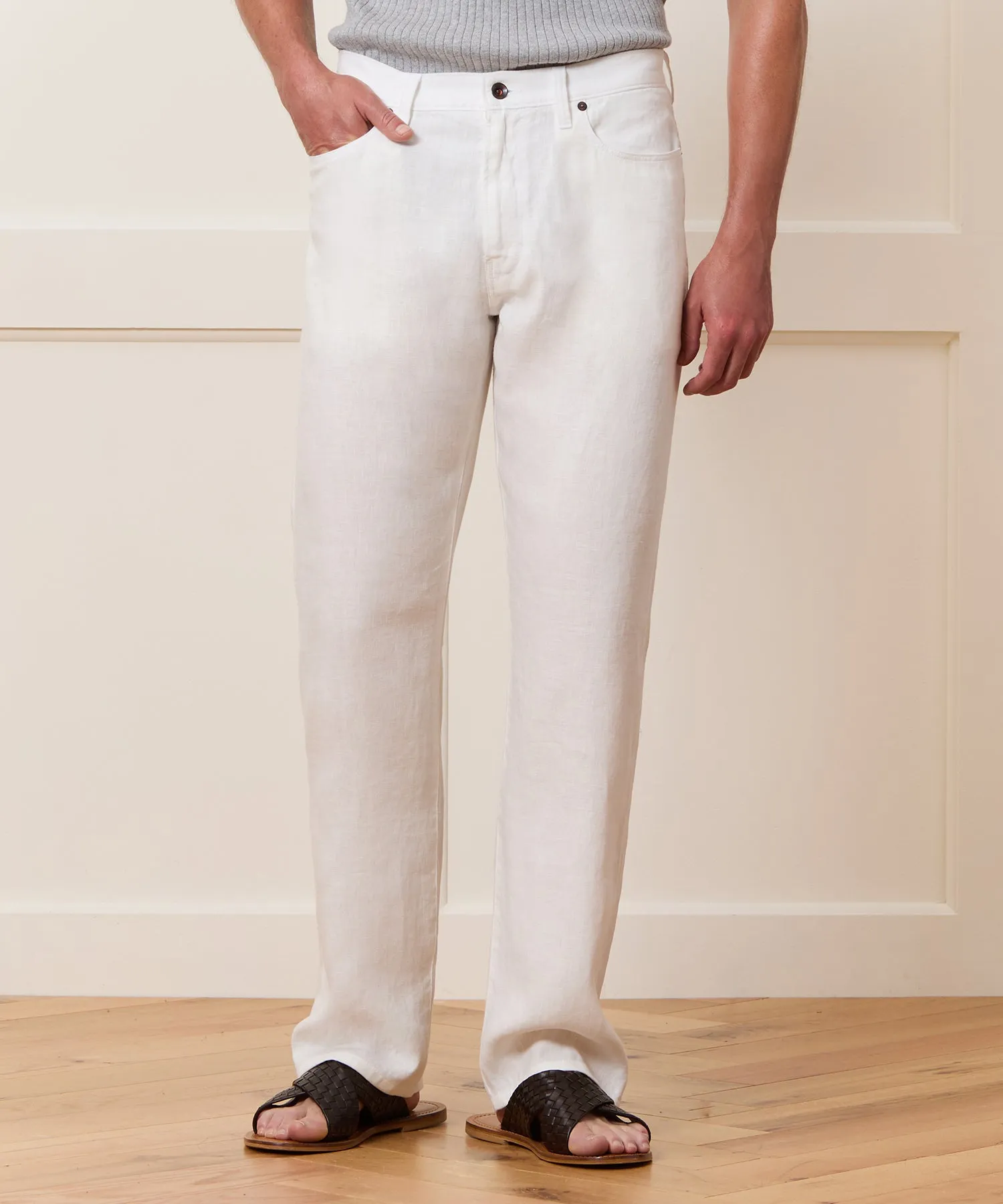 Straight Fit 5-Pocket Linen Pant sold by Todd Snyder product image thumbnail 2