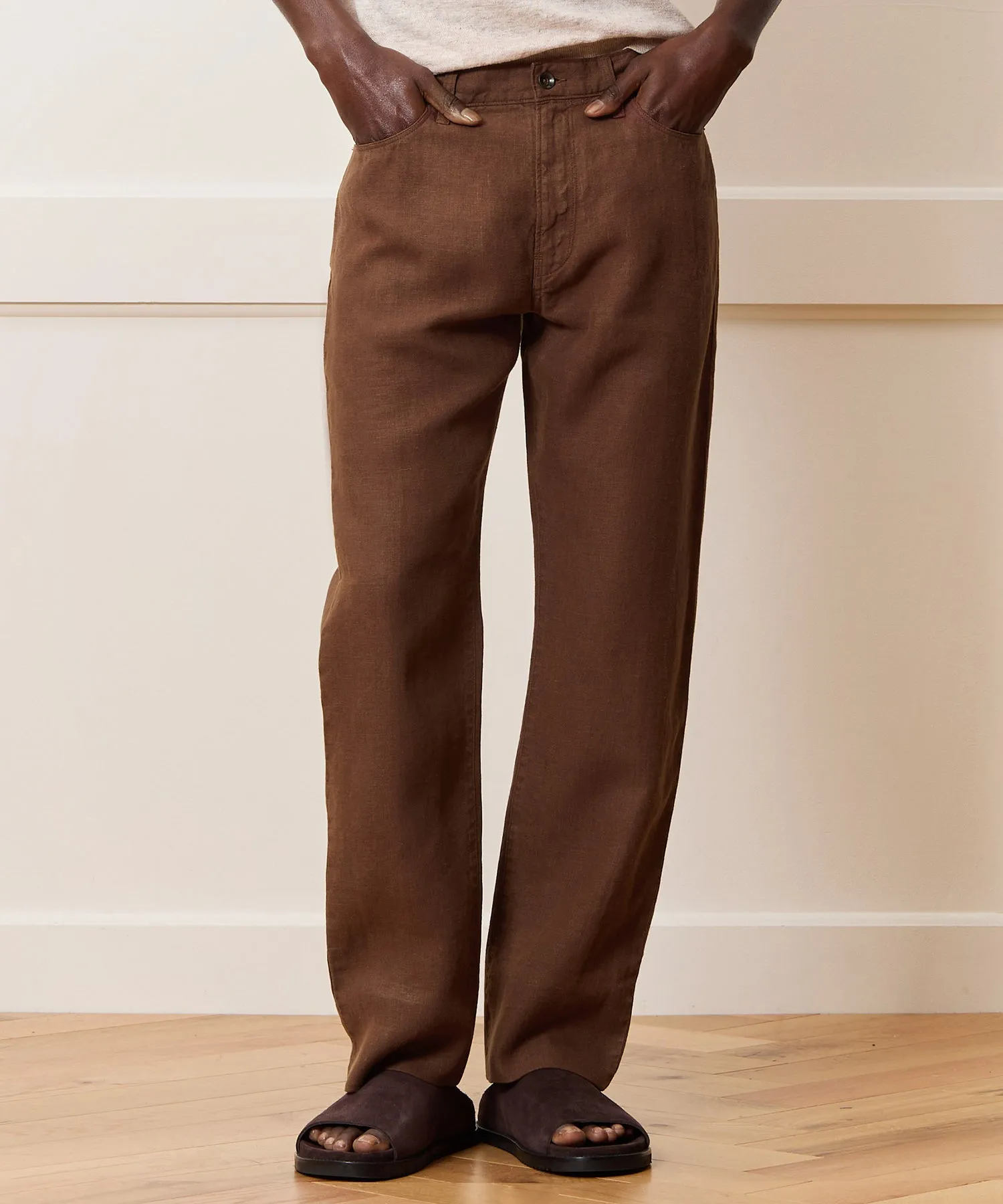 Straight Fit 5-Pocket Linen Pant sold by Todd Snyder product image thumbnail 2