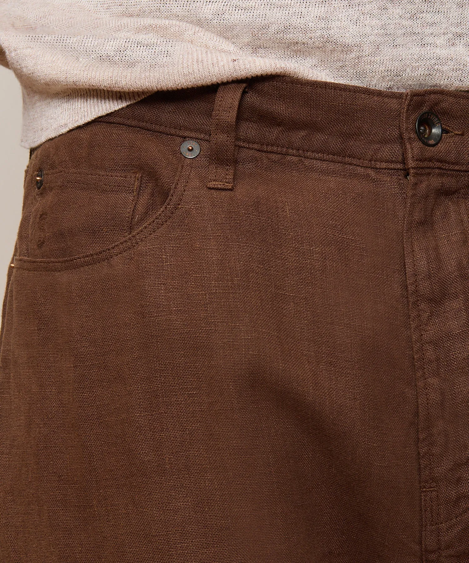 Straight Fit 5-Pocket Linen Pant sold by Todd Snyder product image thumbnail 5