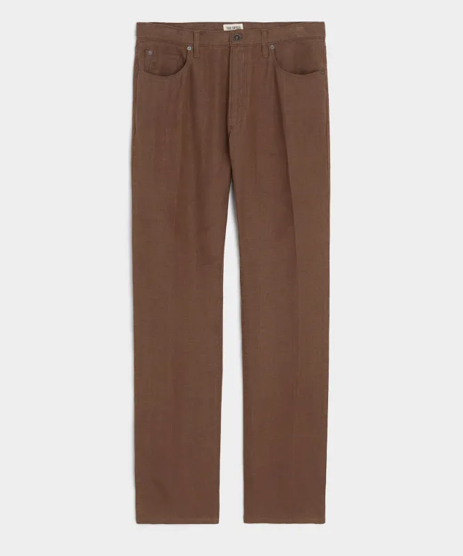 Straight Fit 5-Pocket Linen Pant sold by Todd Snyder