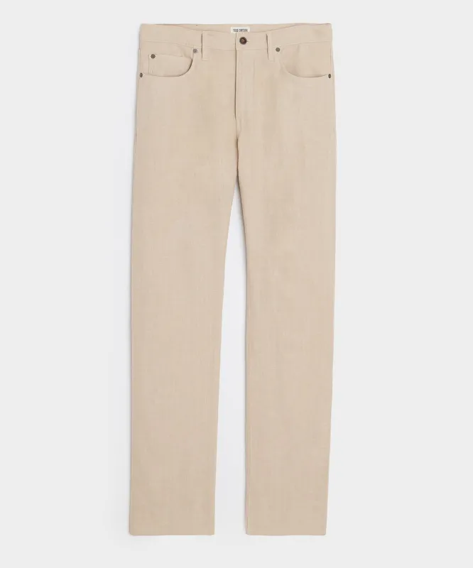 Straight Fit 5-Pocket Linen Pant sold by Todd Snyder