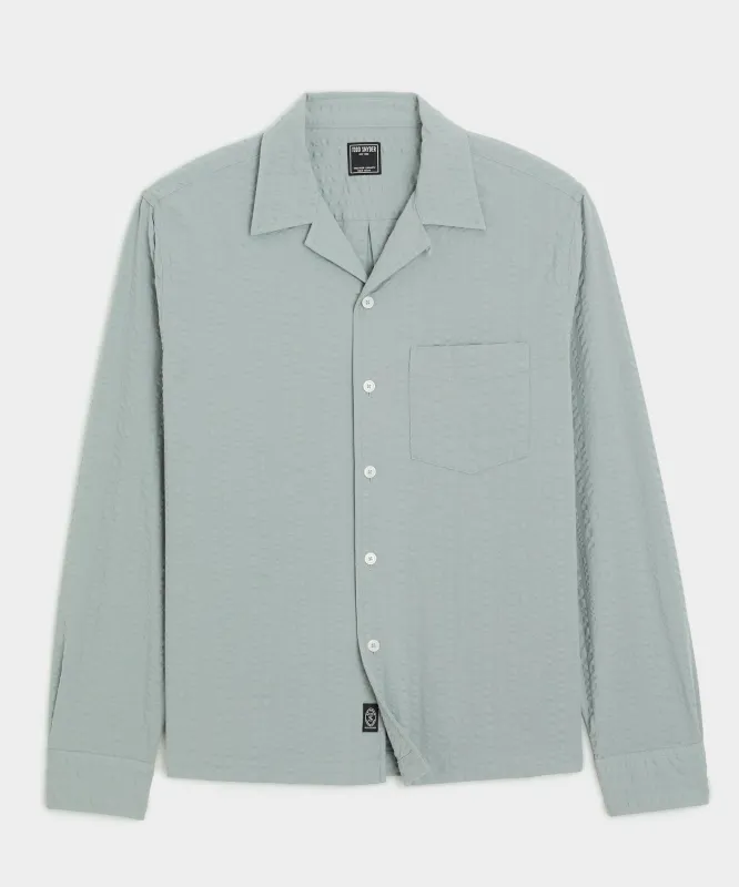 Cropped Seersucker Camp Collar Shirt sold by Todd Snyder