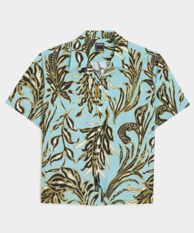 Cropped Silk-Cotton Camp Collar Shirt sold by Todd Snyder