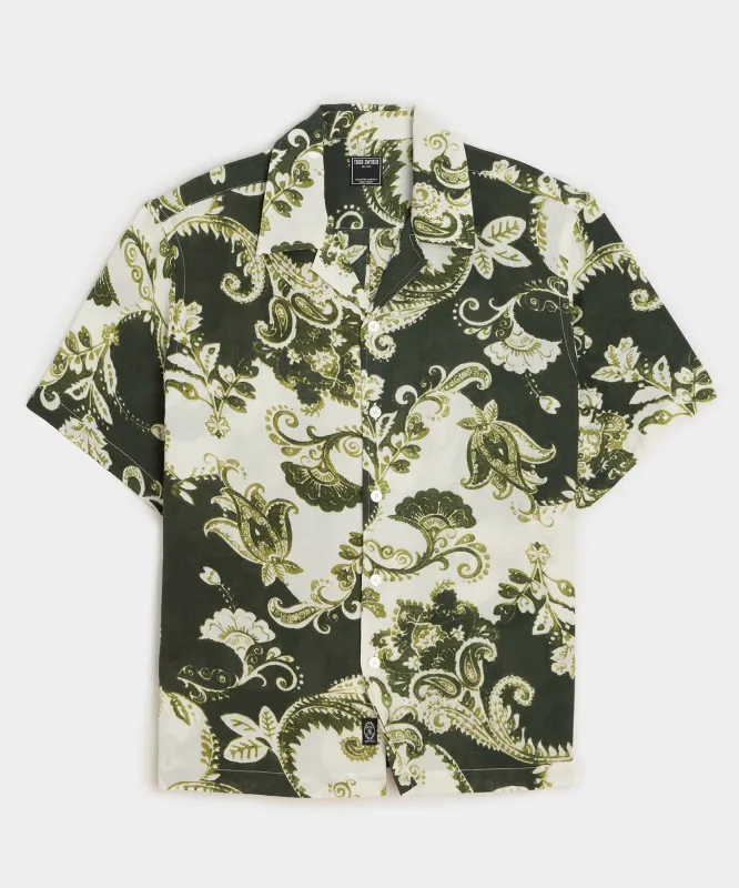 Cropped Cotton Crepe Camp Collar Shirt sold by Todd Snyder