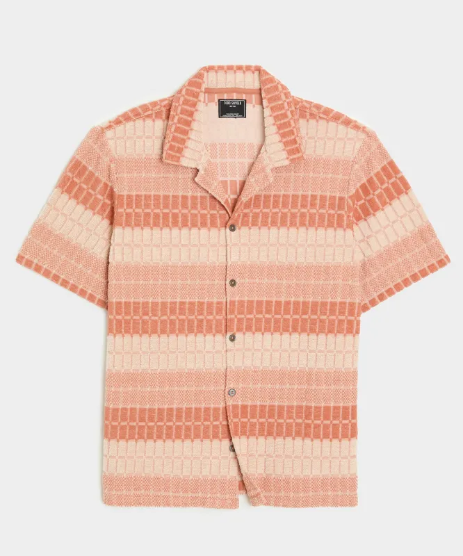 Tile Terry Jacquard Polo sold by Todd Snyder