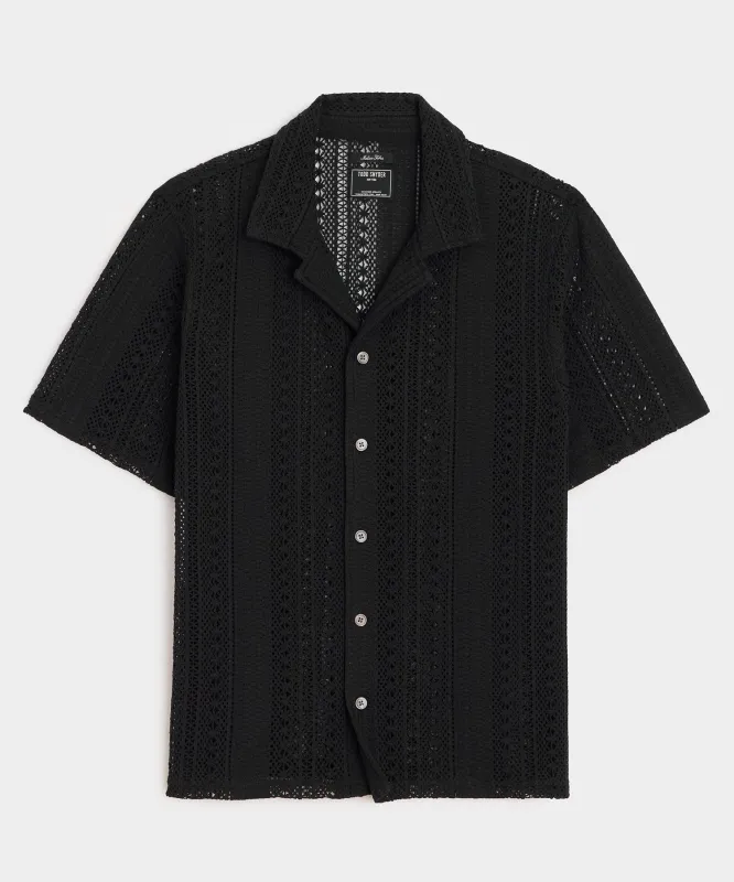 Relaxed Open-Knit Embroidered Cabana Polo sold by Todd Snyder