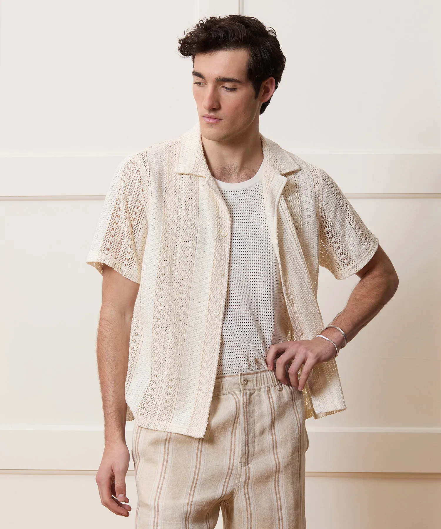 Relaxed Open-Knit Embroidered Cabana Polo sold by Todd Snyder product image thumbnail 2