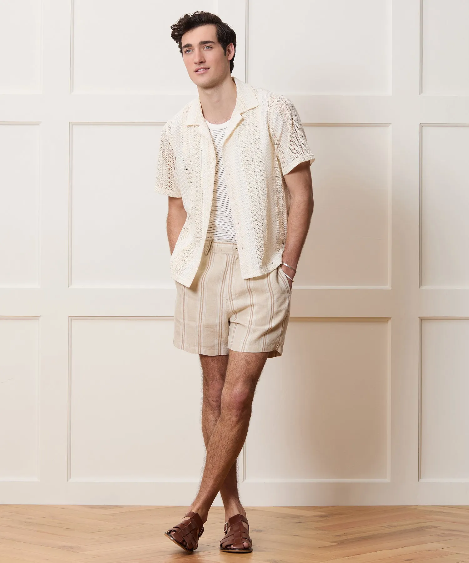 Relaxed Open-Knit Embroidered Cabana Polo sold by Todd Snyder product image thumbnail 3