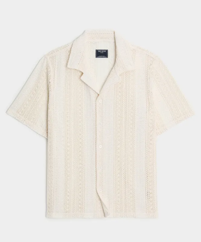 Relaxed Open-Knit Embroidered Cabana Polo sold by Todd Snyder
