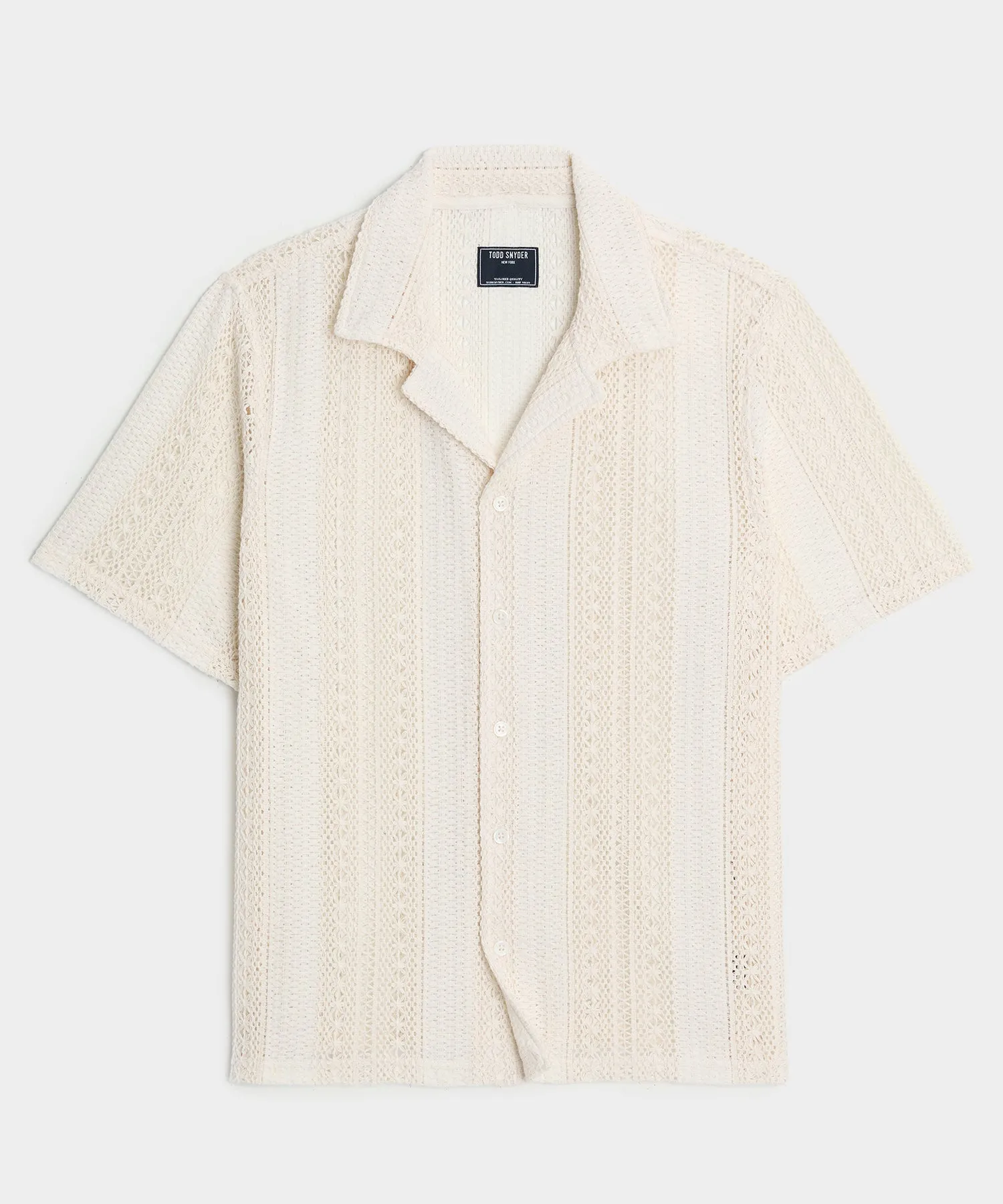 Relaxed Open-Knit Embroidered Cabana Polo sold by Todd Snyder