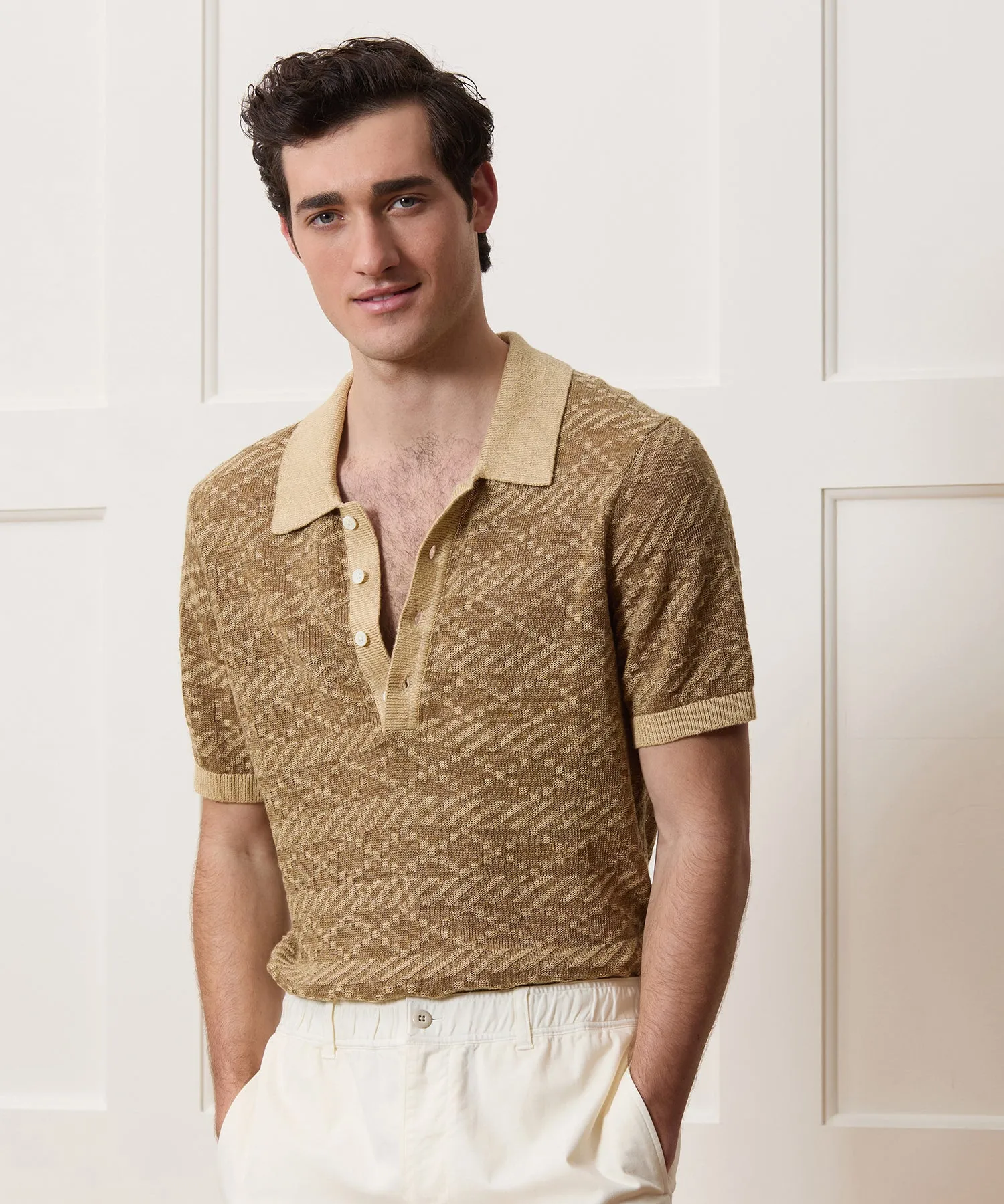Linen Sweater Polo sold by Todd Snyder product image thumbnail 2