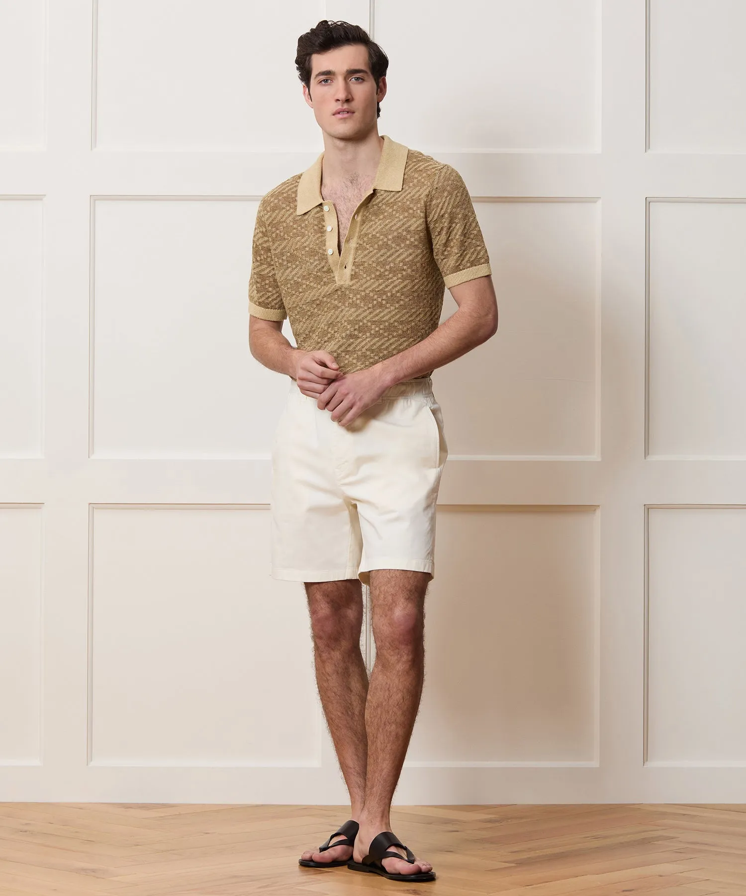 Linen Sweater Polo sold by Todd Snyder product image thumbnail 3