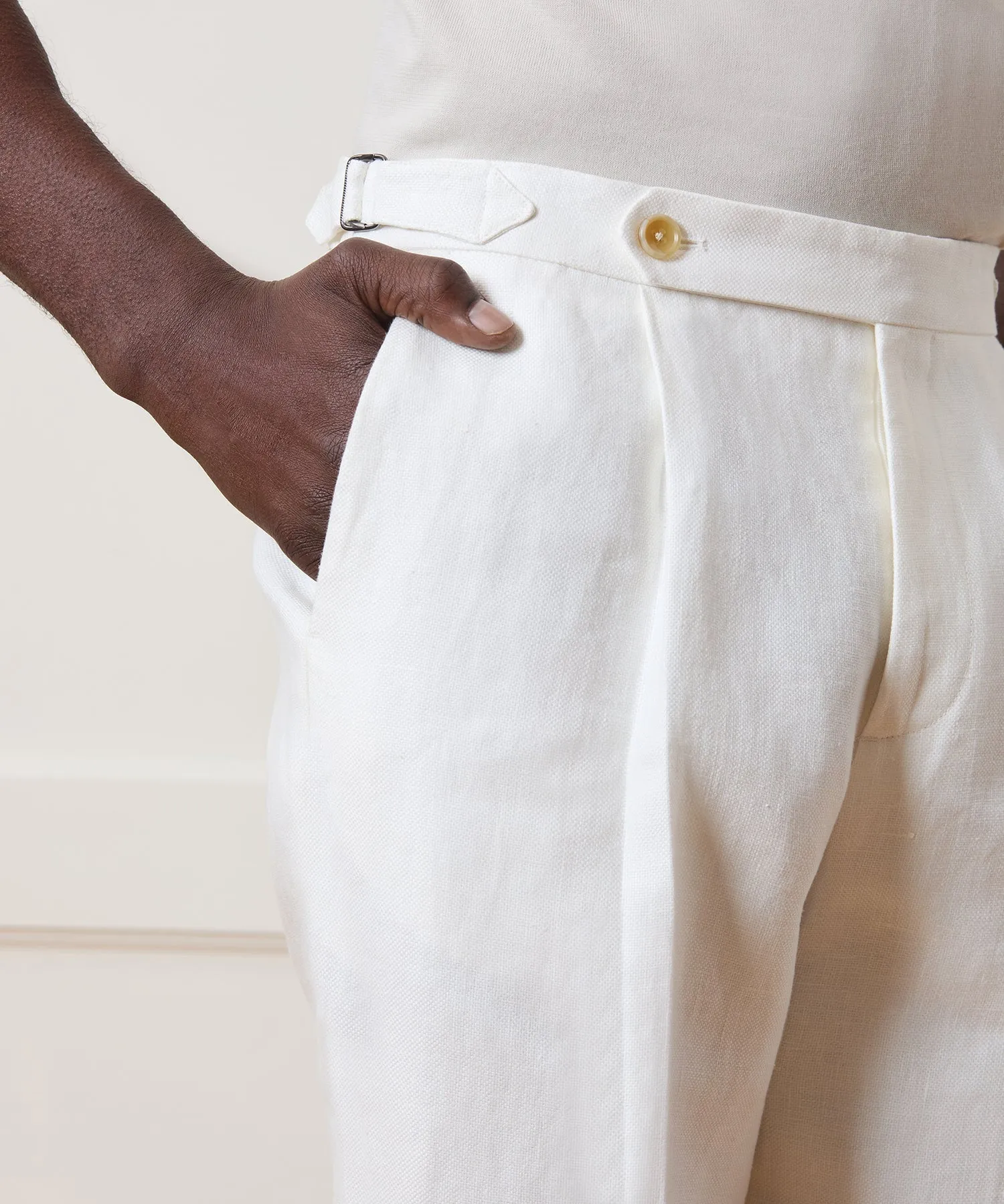 Italian Linen Side Tab Trouser sold by Todd Snyder product image thumbnail 4