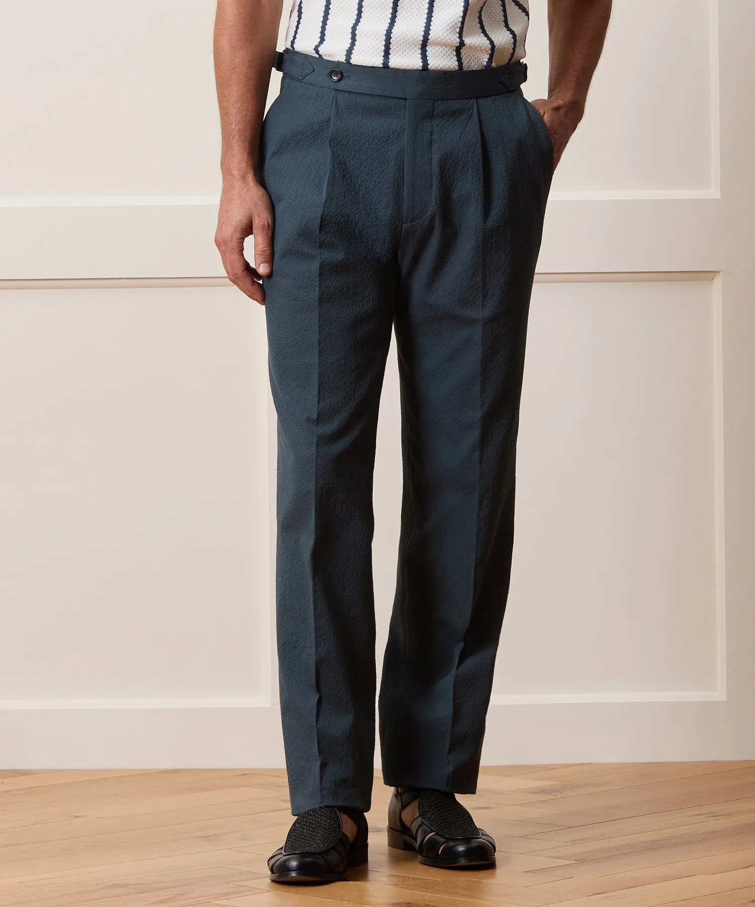 Italian Seersucker Side Tab Trouser sold by Todd Snyder product image thumbnail 2