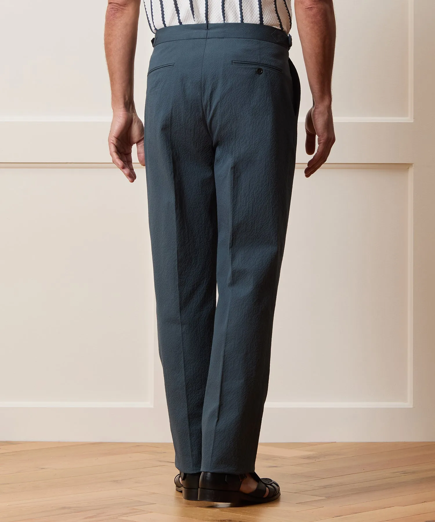 Italian Seersucker Side Tab Trouser sold by Todd Snyder product image thumbnail 3