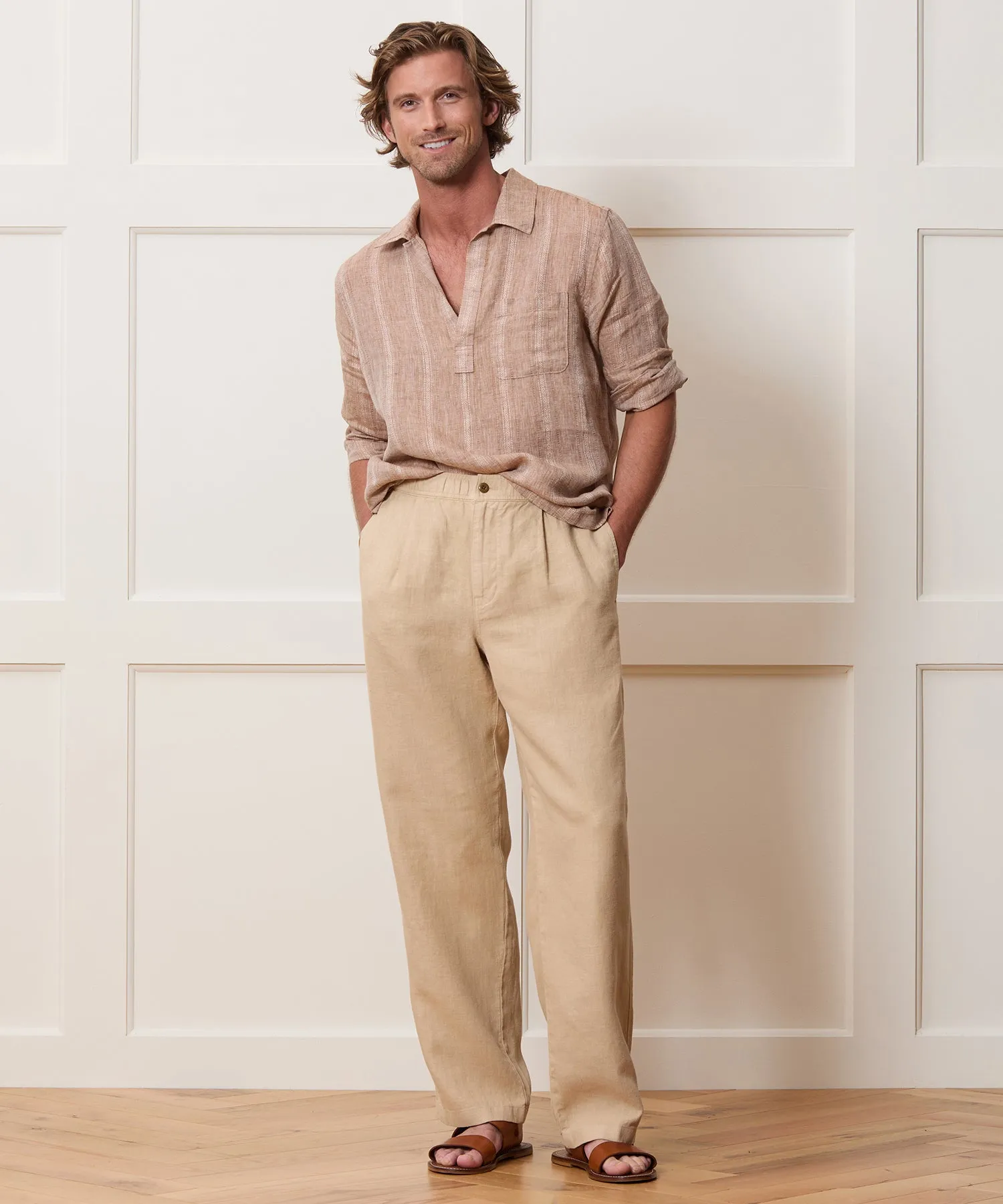 Relaxed Linen Leisure Pant sold by Todd Snyder product image thumbnail 4