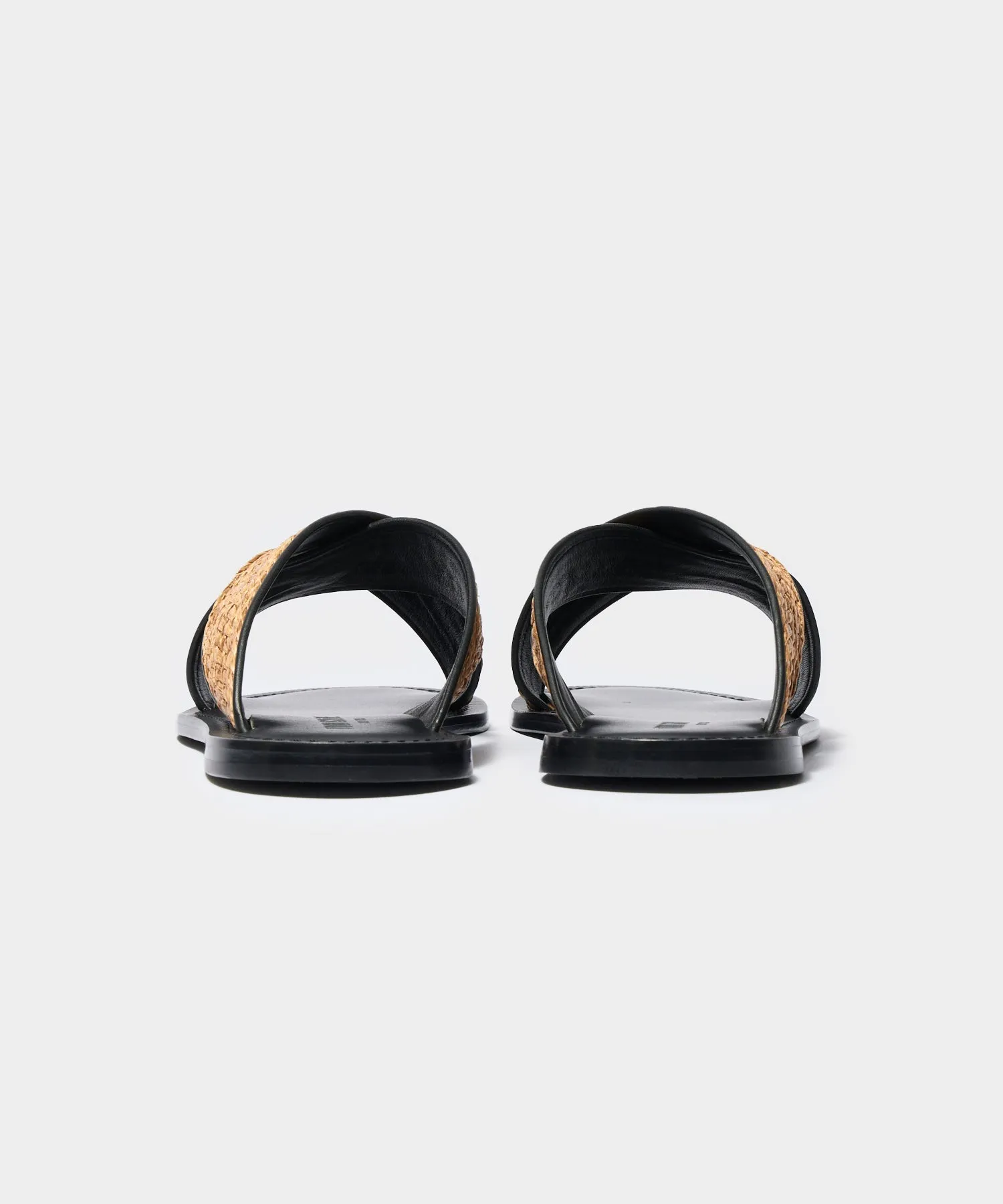 Tuscan Leather & Raffia Crossover Sandal sold by Todd Snyder product image thumbnail 4