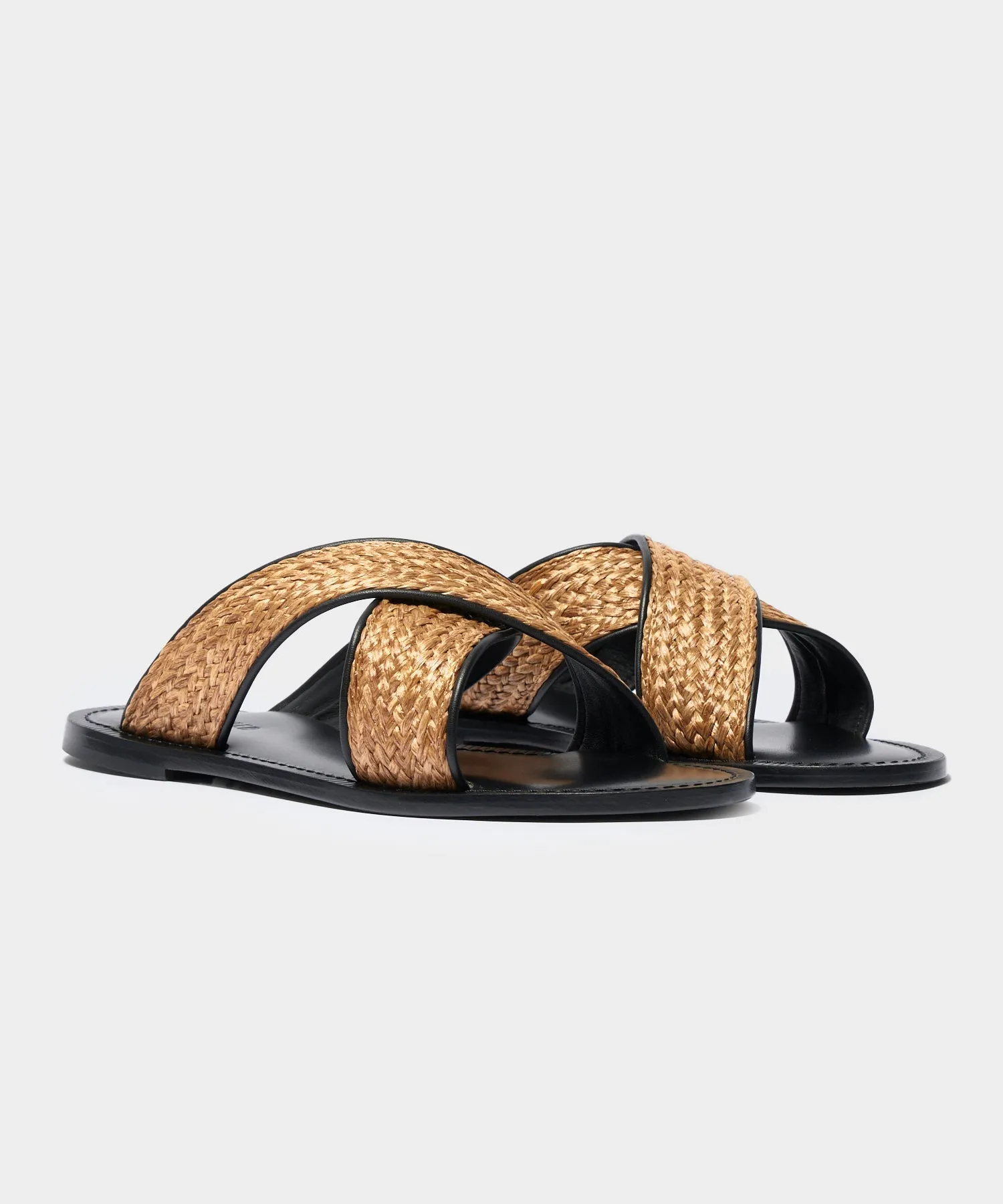 Tuscan Leather & Raffia Crossover Sandal sold by Todd Snyder product image thumbnail 2