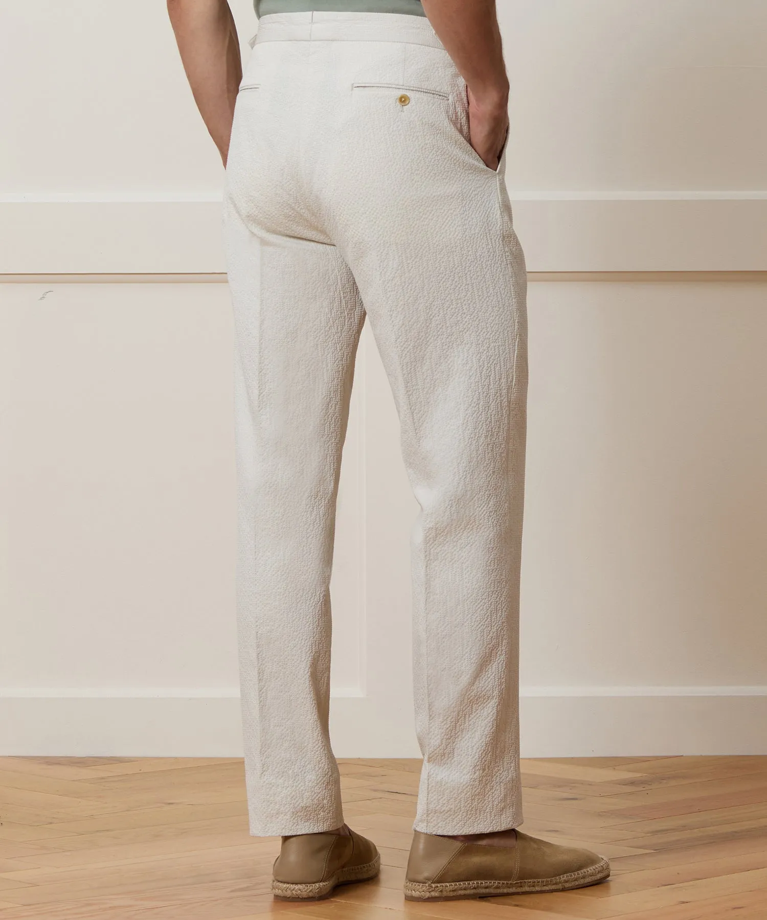 Italian Seersucker Side Tab Trouser sold by Todd Snyder product image thumbnail 3