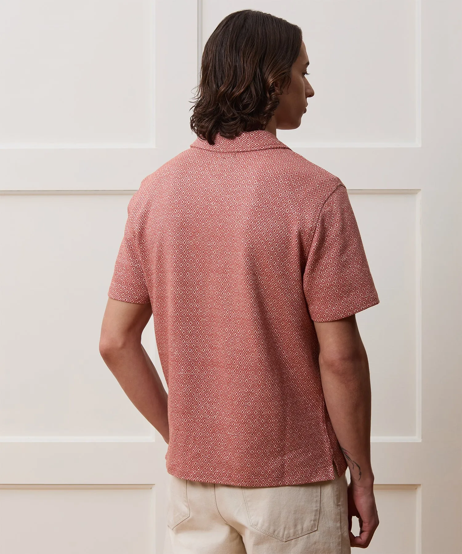 Jacquard Linen-Cotton Polo sold by Todd Snyder product image thumbnail 5