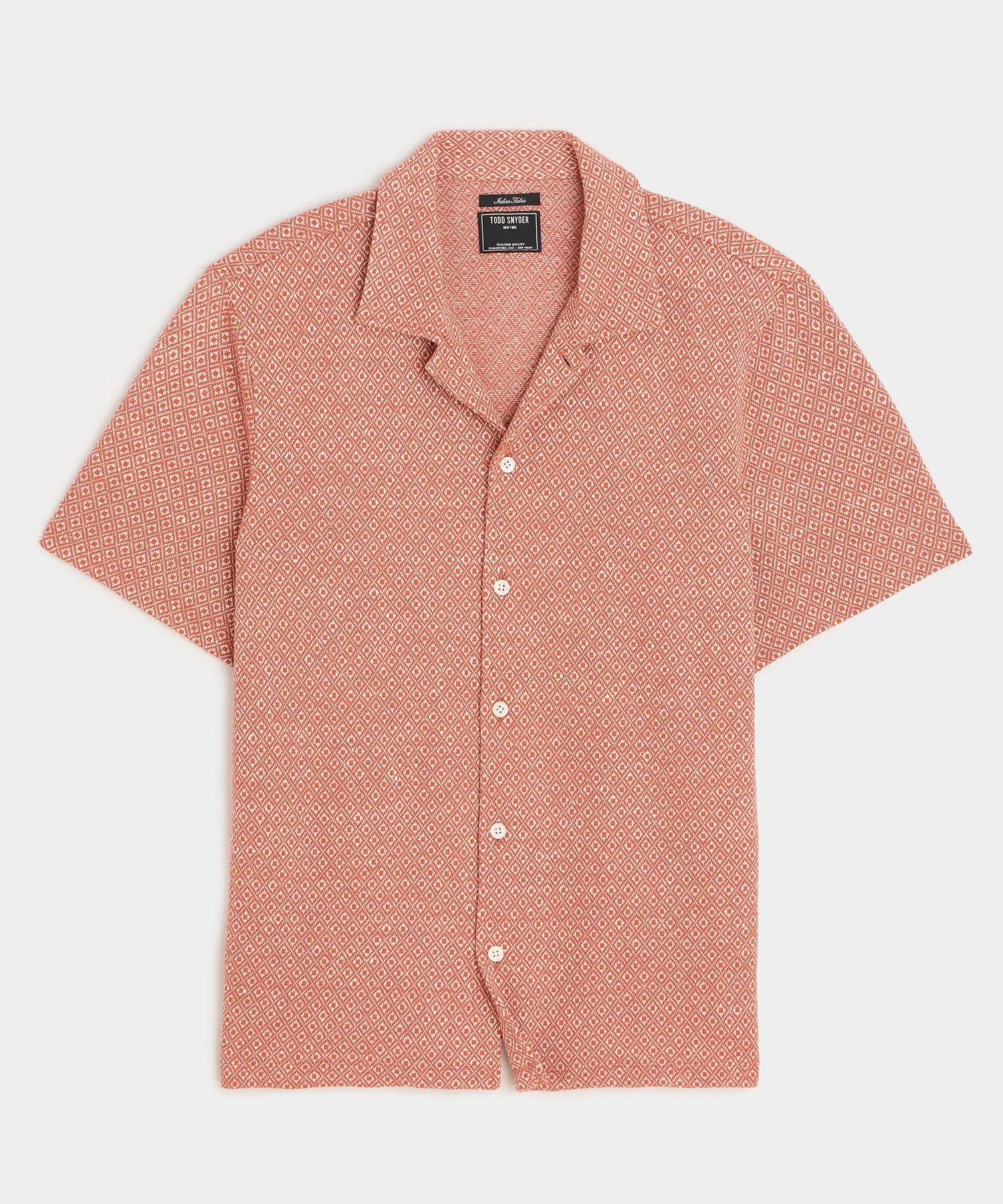 Jacquard Linen-Cotton Polo sold by Todd Snyder