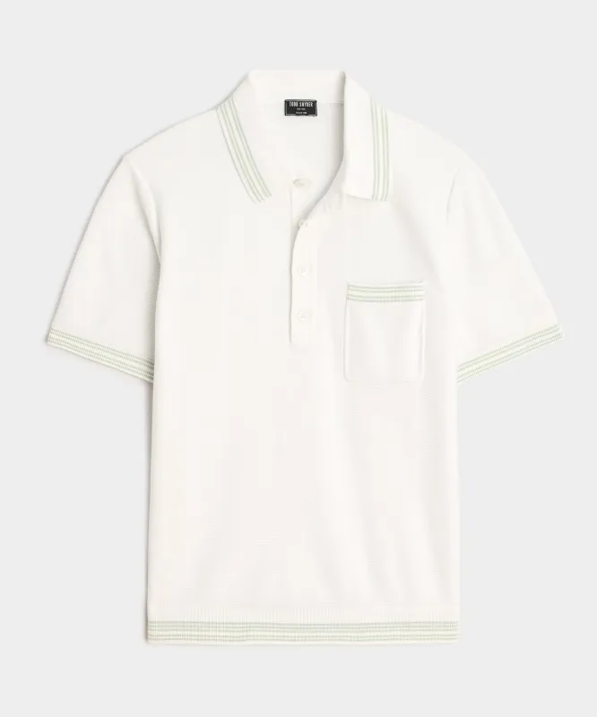 Tipped Waffle Sweater Polo sold by Todd Snyder