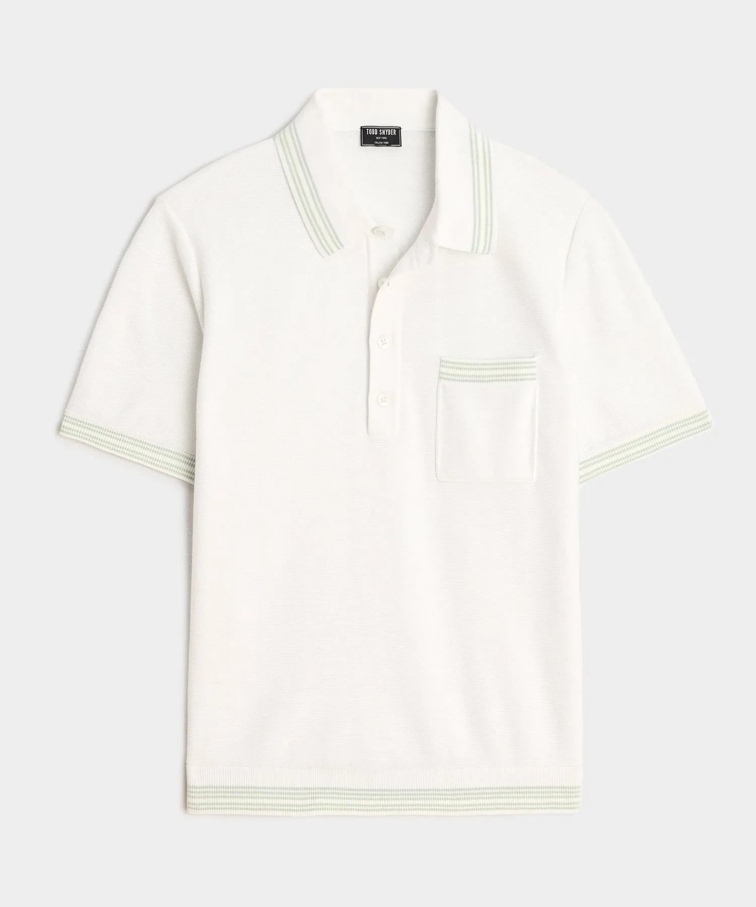 Tipped Waffle Sweater Polo sold by Todd Snyder