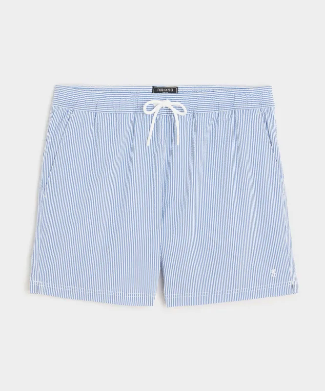 5" Seersucker Montauk Swim Trunk sold by Todd Snyder