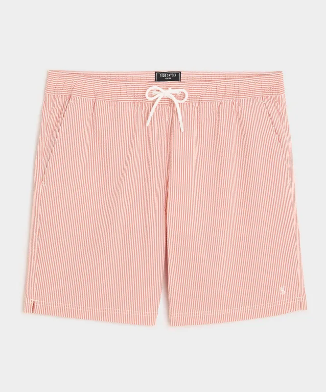 7" Seersucker Montauk Swim Trunk sold by Todd Snyder