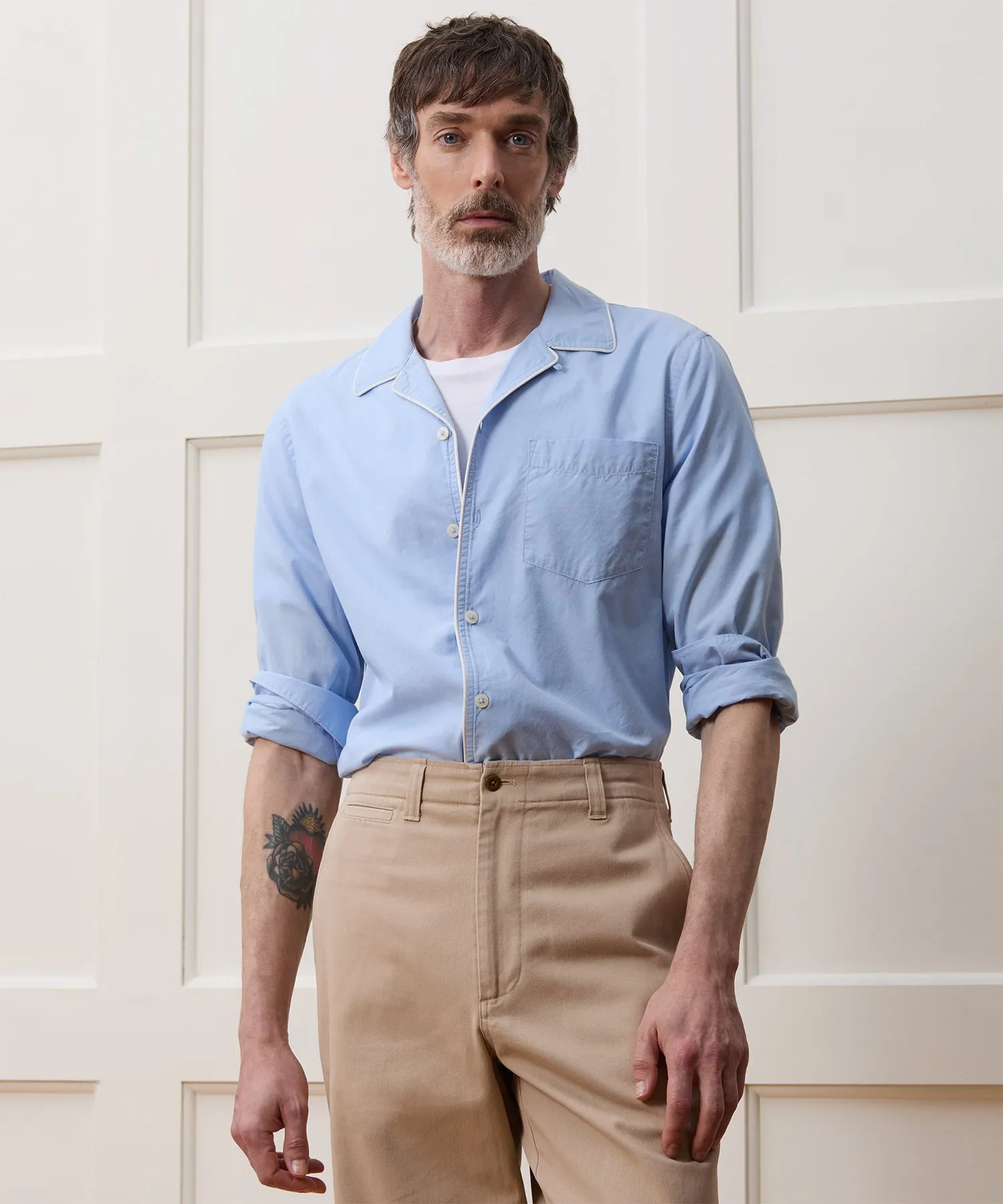 Cotton-Silk Pajama Shirt sold by Todd Snyder product image thumbnail 2