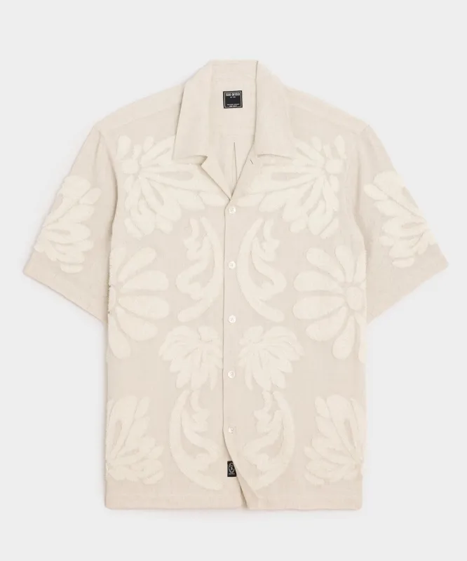 Embroidered Palm Leaf Camp Collar Shirt sold by Todd Snyder