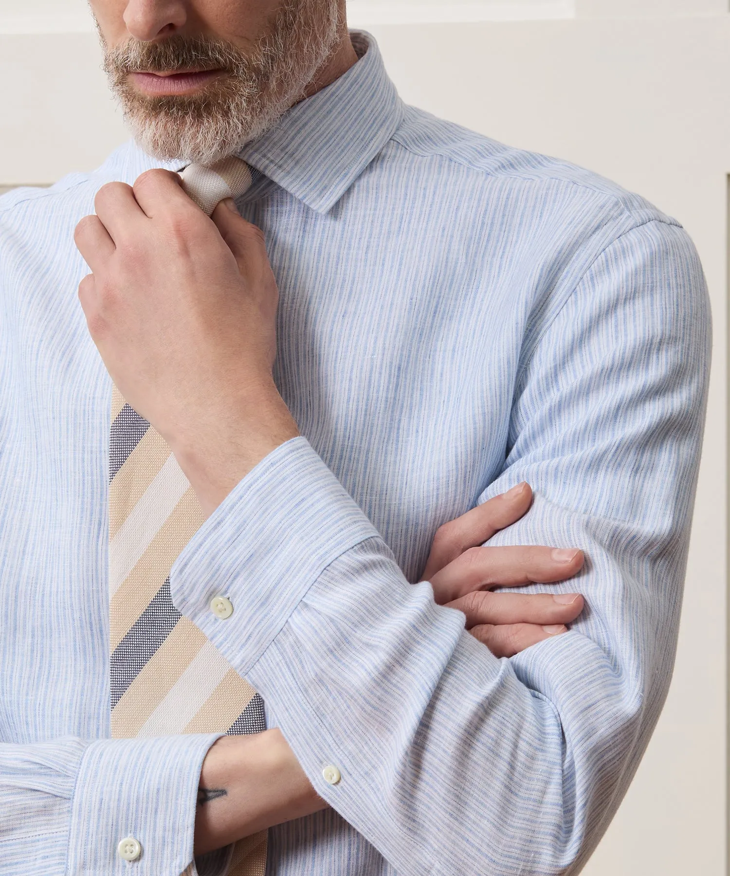 Italian Linen Spread Collar Dress Shirt sold by Todd Snyder product image thumbnail 5