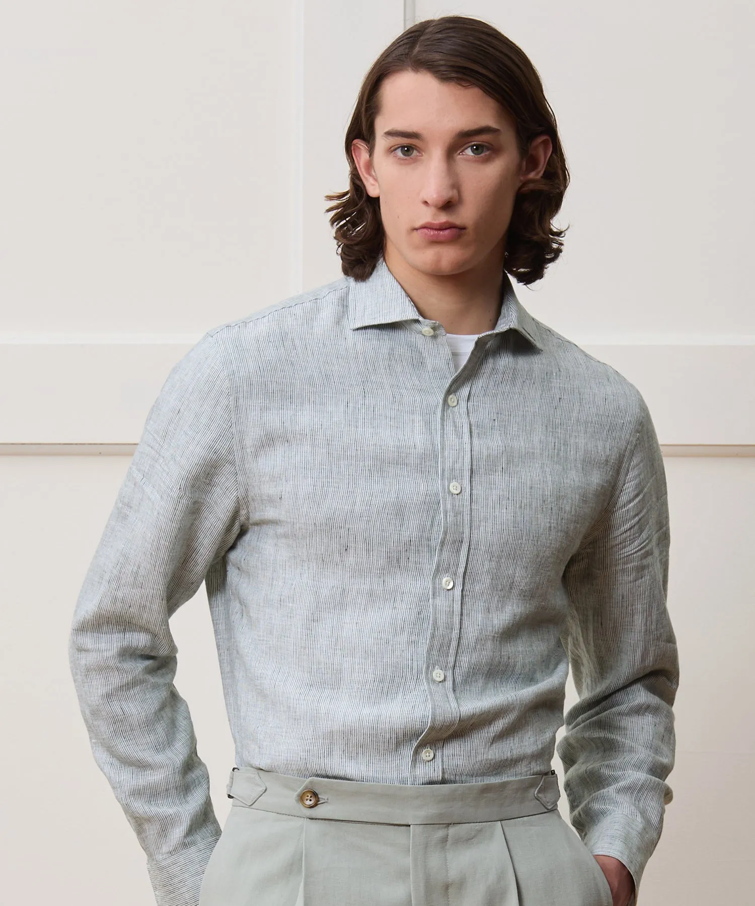 Italian Linen Spread Collar Dress Shirt sold by Todd Snyder product image thumbnail 2
