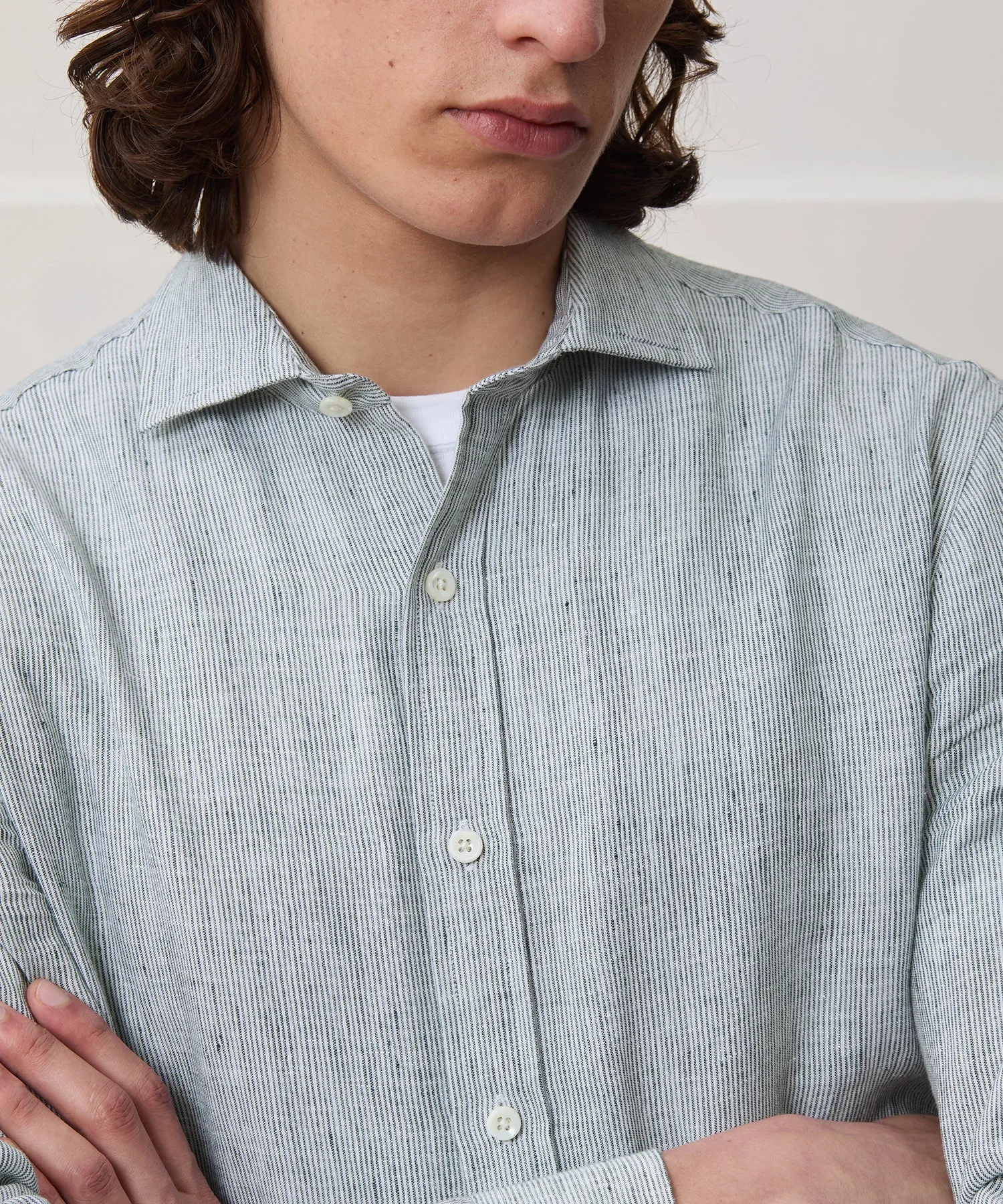 Italian Linen Spread Collar Dress Shirt sold by Todd Snyder product image thumbnail 3