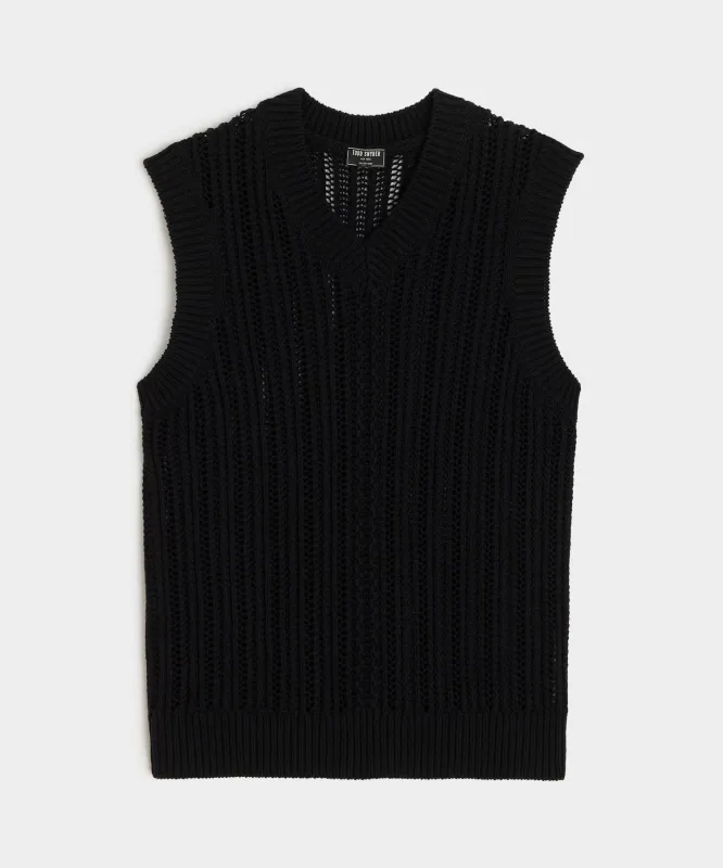 Open Stitch Sweater Vest sold by Todd Snyder