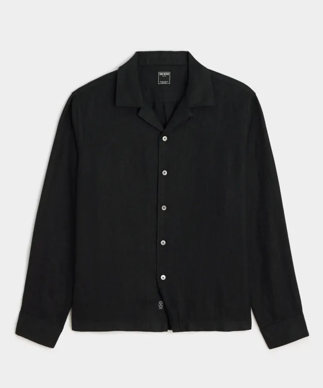 Cropped Sea Soft Irish Linen Camp Collar Shirt sold by Todd Snyder